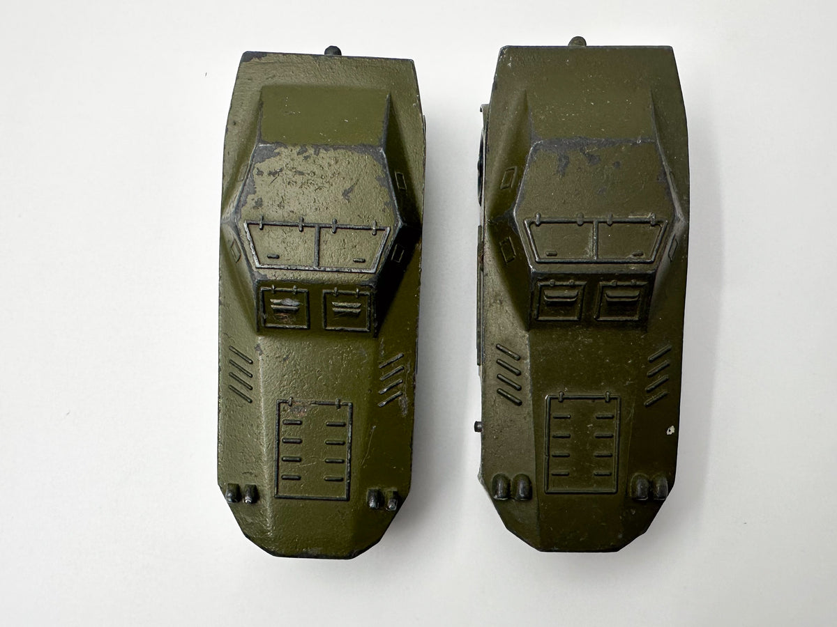 Set of 2 Vintage Soviet BRDM-1 Armored Cars | USSR Diecast Military Toy Vehicles