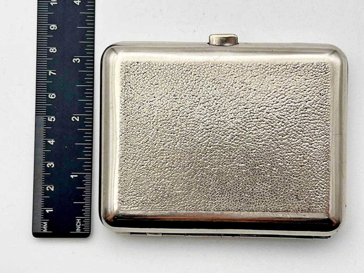 Vintage Rowing Canoeing Cigarette Case | Lenemalier Artel Enamel Pocket Box Soviet Tobacciana USSR