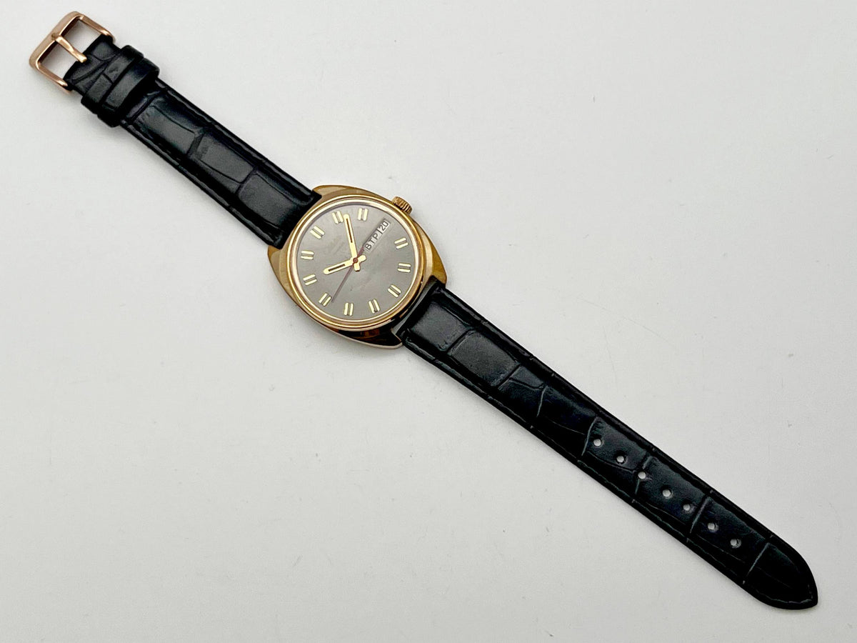 Vintage SLAVA 2428 AU 5 Soviet Mechanical Watch | Gilding  Wristwatch USSR Watch