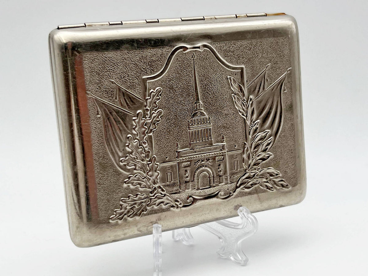 Vintage Leningrad Admiralty Cigarette Case | Saint Petersburg Pocket Box Soviet Tobacciana USSR