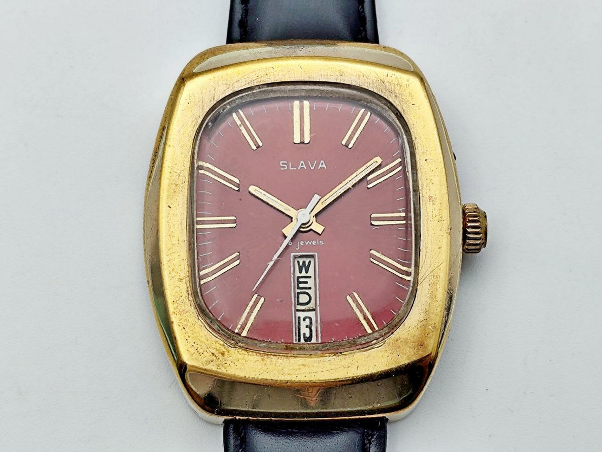 Vintage SLAVA 2428 Fridge Refrigerator AU10 Soviet Mechanical Watch | Gilding  Wristwatch USSR Watch