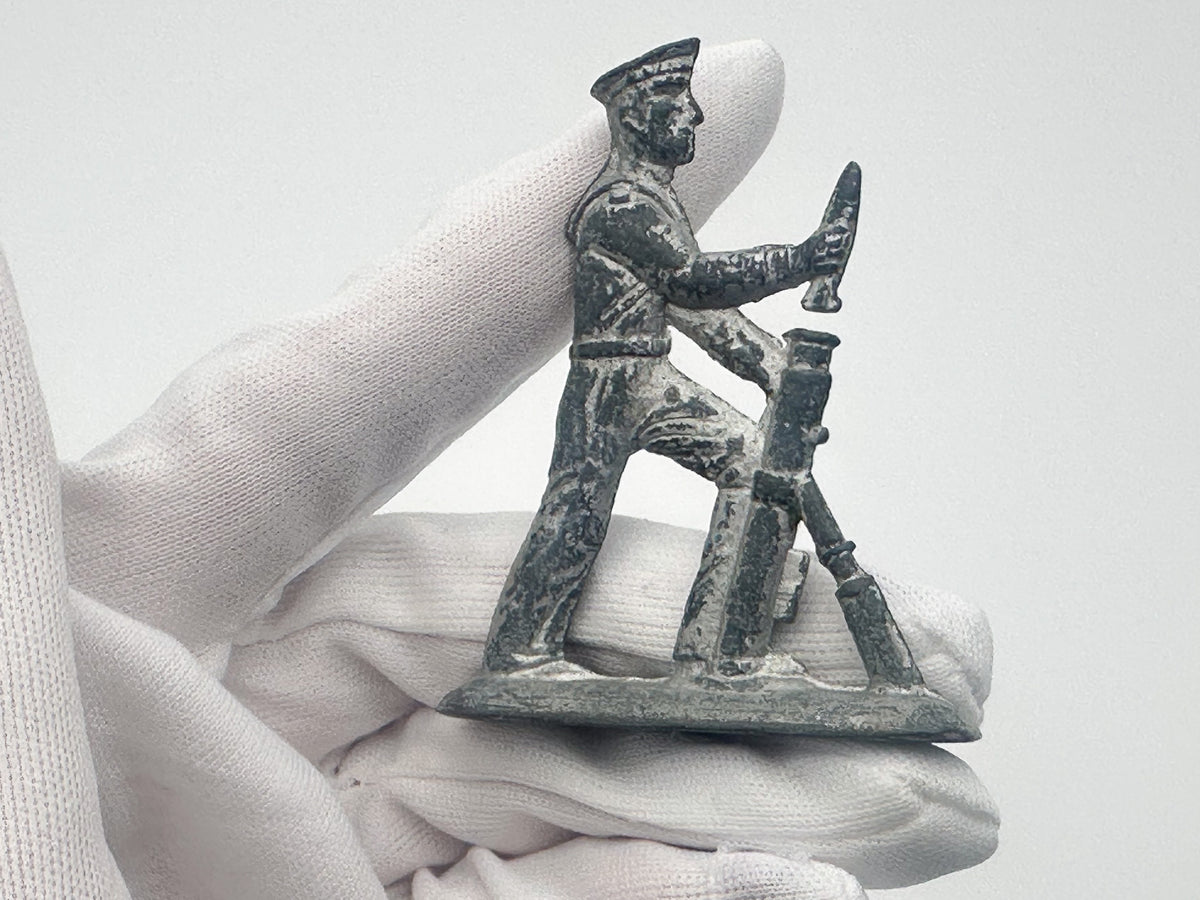 Set of 4 Vintage Soviet Metal Toy Soldiers | USSR Military Border Guards Miniatures