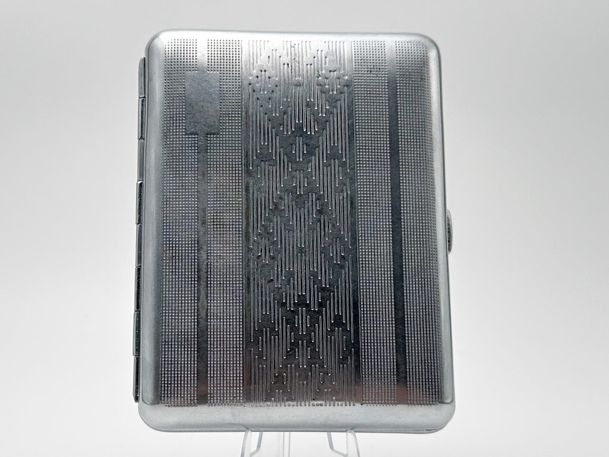 Vintage Geometric Embroidery Pattern Cigarette Case | Folk Motif Pocket Box Soviet Tobacciana USSR