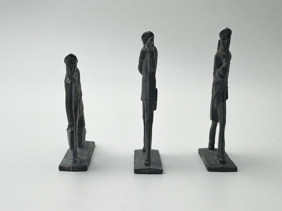 Vintage Soviet Revolutionary Sailors Metal Toy Soldiers | USSR Flat Metal Figures Set of 3