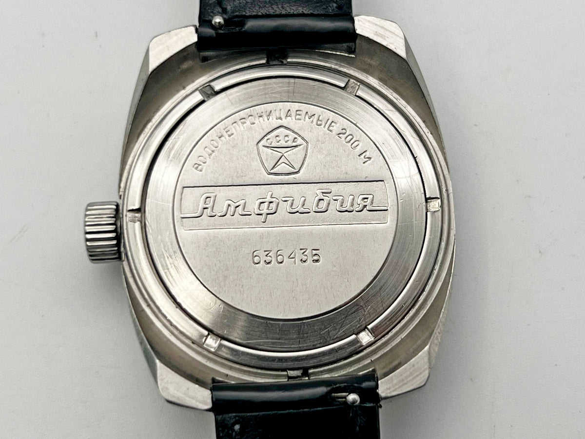 Vintage WOSTOK Amphibian Barrel 2209 Soviet Mechanical Watch VOSTOK | USSR Diver Blue Dial 18 Jewels 200m Men's Wristwatch