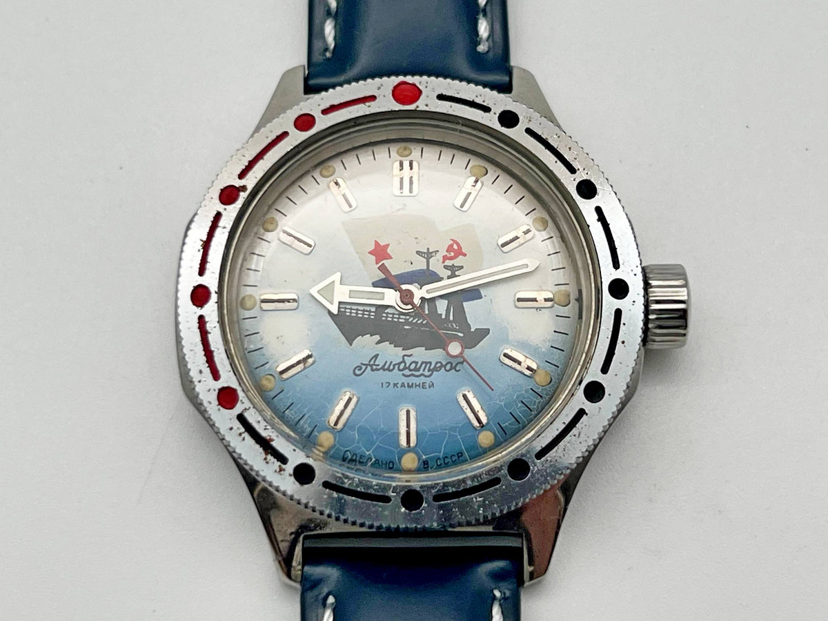 Vintage VOSTOK Amphibian Albatros 2409 Soviet Mechanical Watch WOSTOK | USSR Military Anti-Submarine Ship 17 Jewels 200m Diver Watch