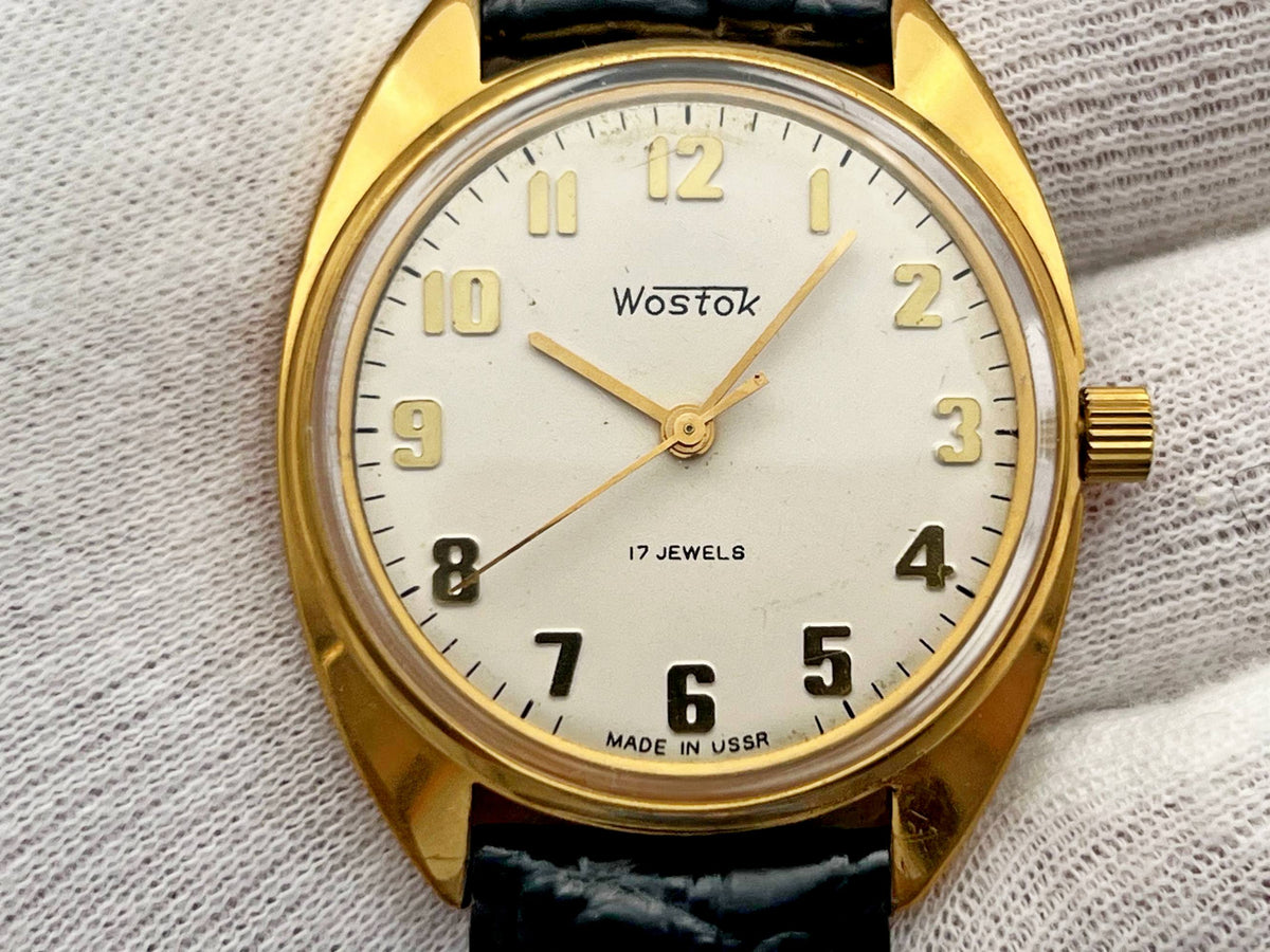 Vintage WOSTOK 2409 AU 5 Gilt Soviet Mechanical Wristwatch | Vostok USSR Watch
