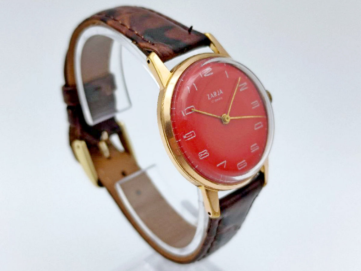 Vintage Zarya AU Soviet Mechanical Watch | Gilding Wristwatch USSR Watch