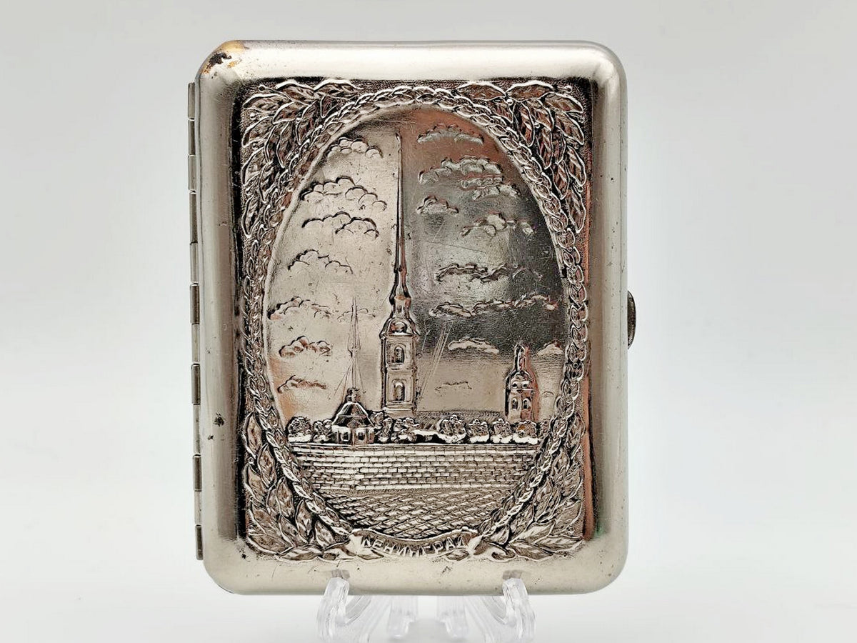 Vintage Cigarette Case Peter and Paul Fortress | Leningrad Landmark Pocket Box Soviet Tobacciana USSR