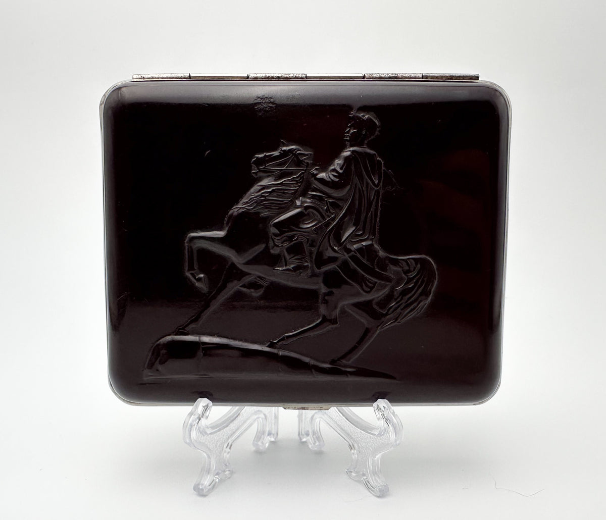 Vintage Bohdan Khmelnitsky Textolite Cigarette Case | Ukrainian Cossack Leader Pocket Box Tobacciana USSR