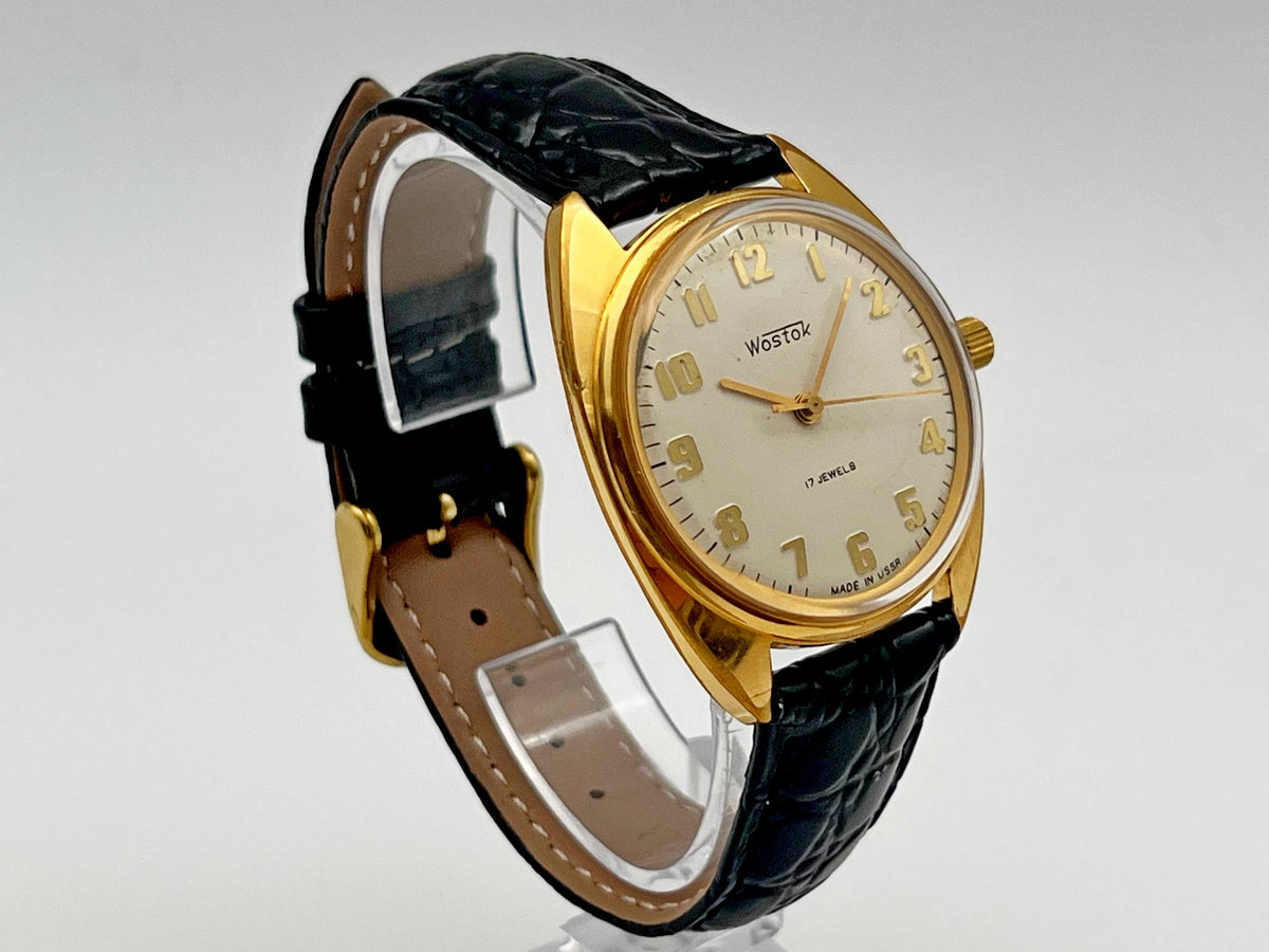 Vintage WOSTOK 2409 AU 5 Gilt Soviet Mechanical Wristwatch | Vostok USSR Watch