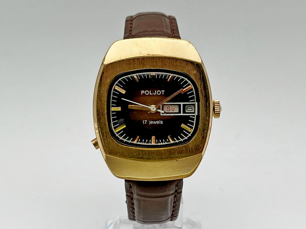 Vintage Poljot 2628.H AU 10 Soviet Mechanical Watch | Gilding  Wristwatch USSR Watch