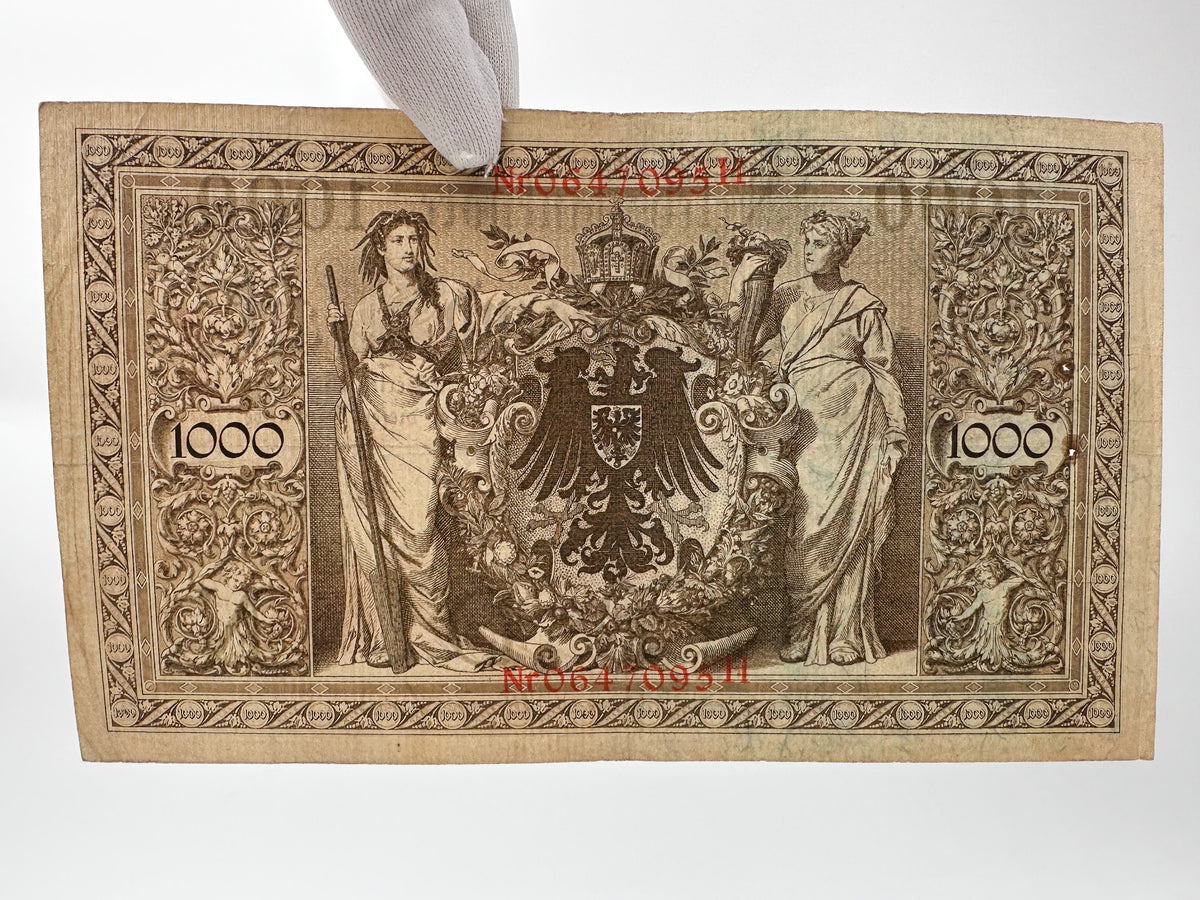 Imperial German Reichsbanknote Collection | Vintage Pre-WWI & WWI Banknotes Set of 4 (20, 100, 1000 Mark)