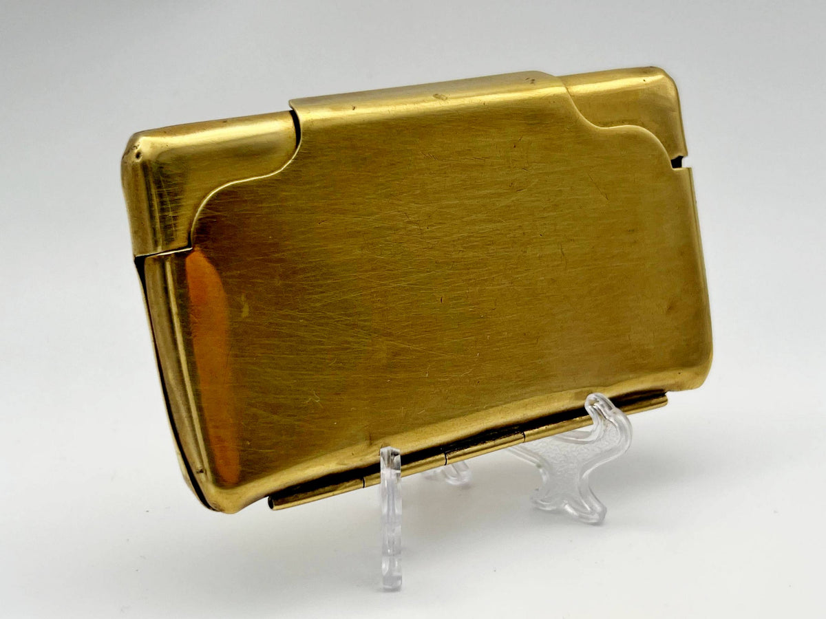 Cigarette Case Business Card Holder Vintage Brass | Chas T Kennedy Mid Century Tobacciana USA