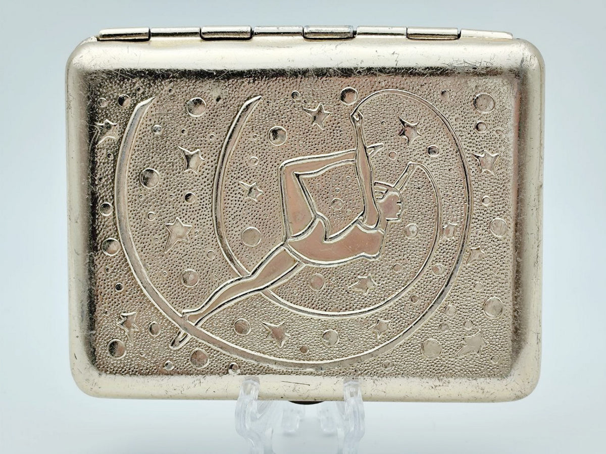 Vintage Rhythmic Gymnastics Gymnast with Ribbon Cigarette Case | Retro Sports Pocket Box Soviet Tobacciana USSR