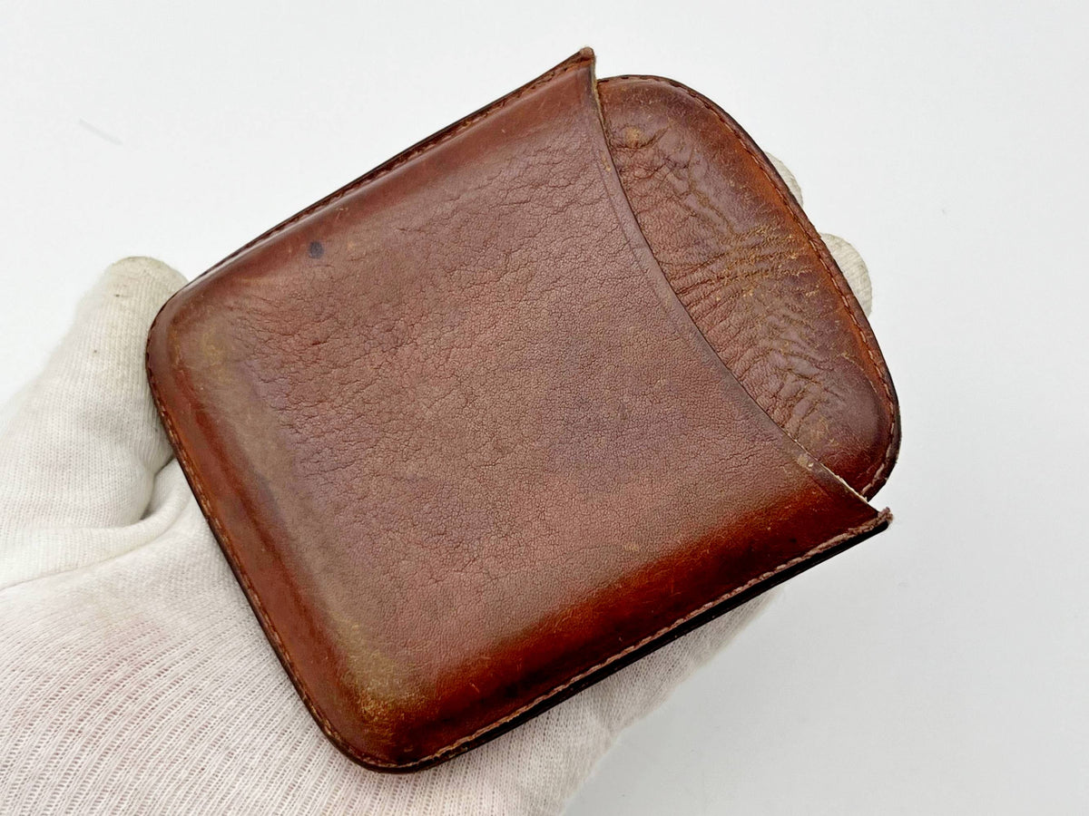 Vintage Cigarette Case Sharapov Brown Leather | Pocket Box Pouch Soviet Tobacciana USSR