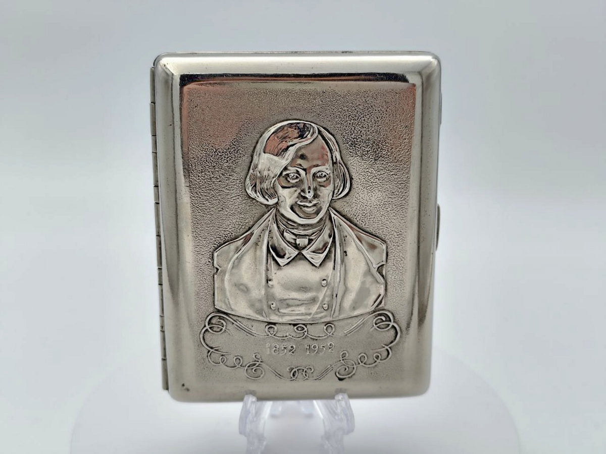 Vintage Nikolai Gogol Cigarette Case | 100th Anniversary Centenary Relief Pocket Box Soviet Tobacciana USSR