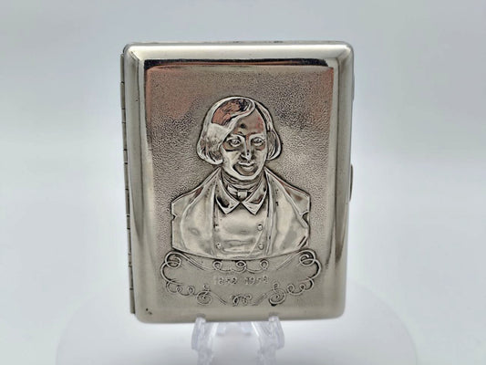 Vintage Nikolai Gogol Cigarette Case | 100th Anniversary Centenary Relief Pocket Box Soviet Tobacciana USSR