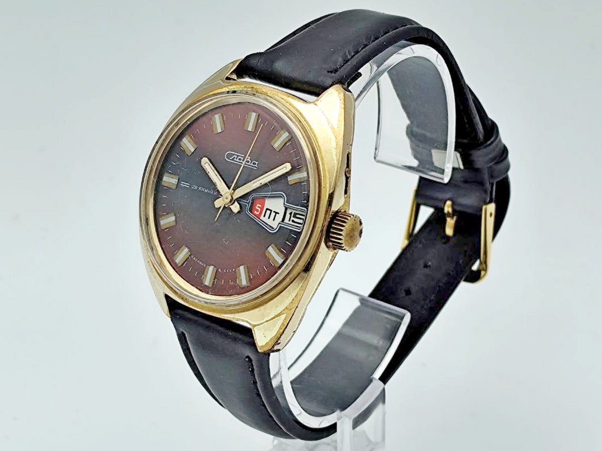 Vintage SLAVA 2428 AU Soviet Mechanical Watch | Gilding  Wristwatch USSR Watch