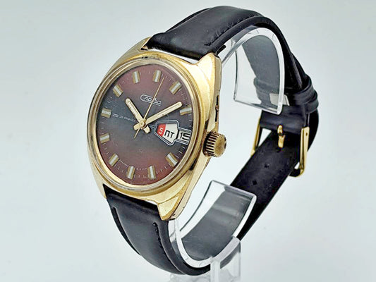 Vintage SLAVA 2428 AU Soviet Mechanical Watch | Gilding  Wristwatch USSR Watch
