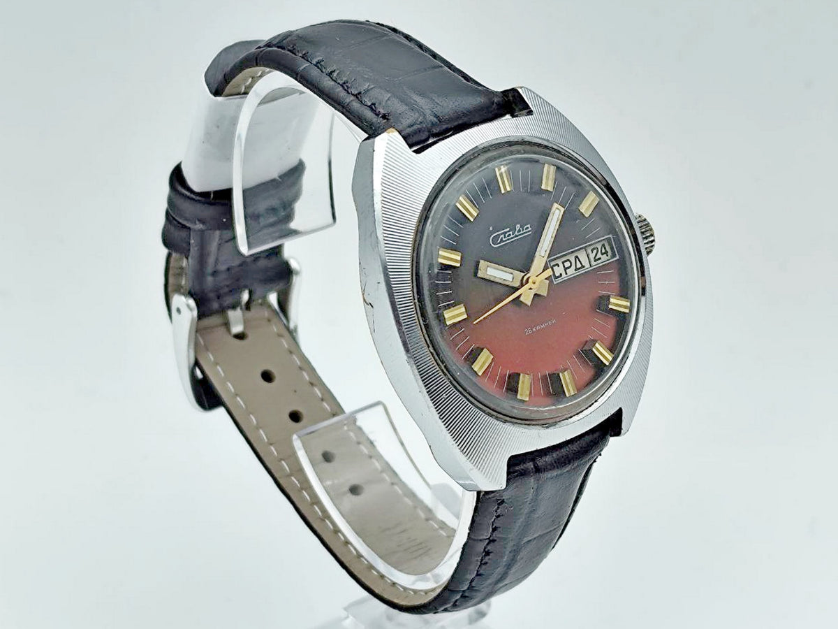 Vintage SLAVA 2428 Soviet Mechanical Watch | Wristwatch USSR Watch