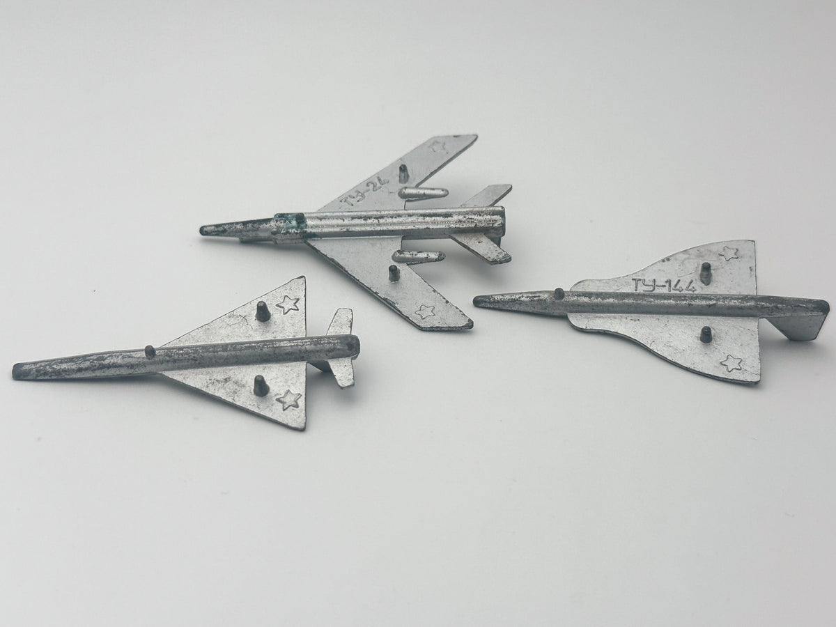 Set of 8 Vintage Soviet Military Miniatures | USSR Metal Micro Toy Vehicles & Planes Lot