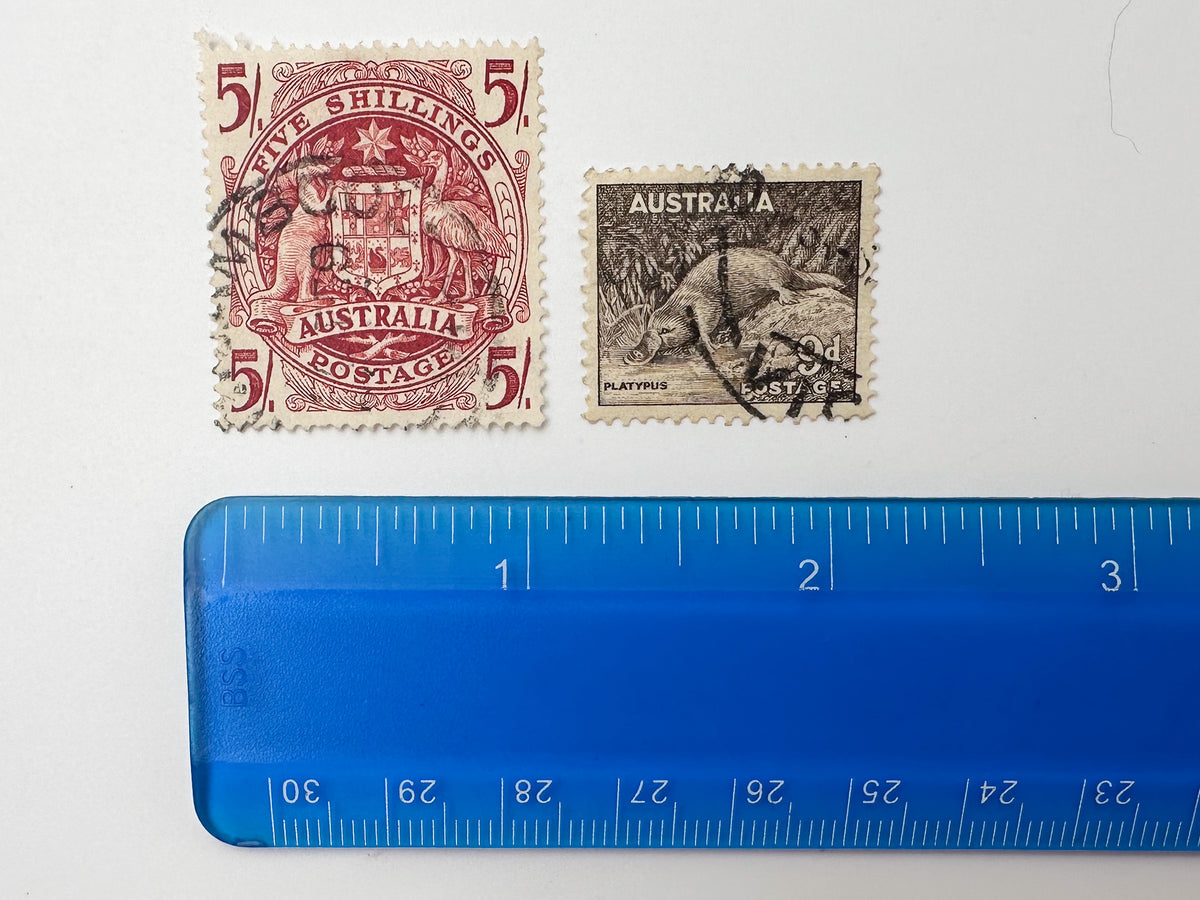 1930–1950s Australia Postage Stamps Collection | Vintage Australian Fauna Koala Kangaroo & Queen Elizabeth II Set of 12 MH Cancelled
