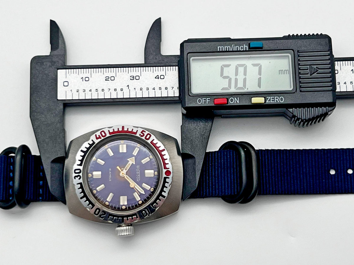 Vintage WOSTOK Amphibian Barrel 2209 Soviet Mechanical Watch VOSTOK Tonneau | Rare USSR Diver Blue Dial 18 Jewels 200m Men's Wristwatch