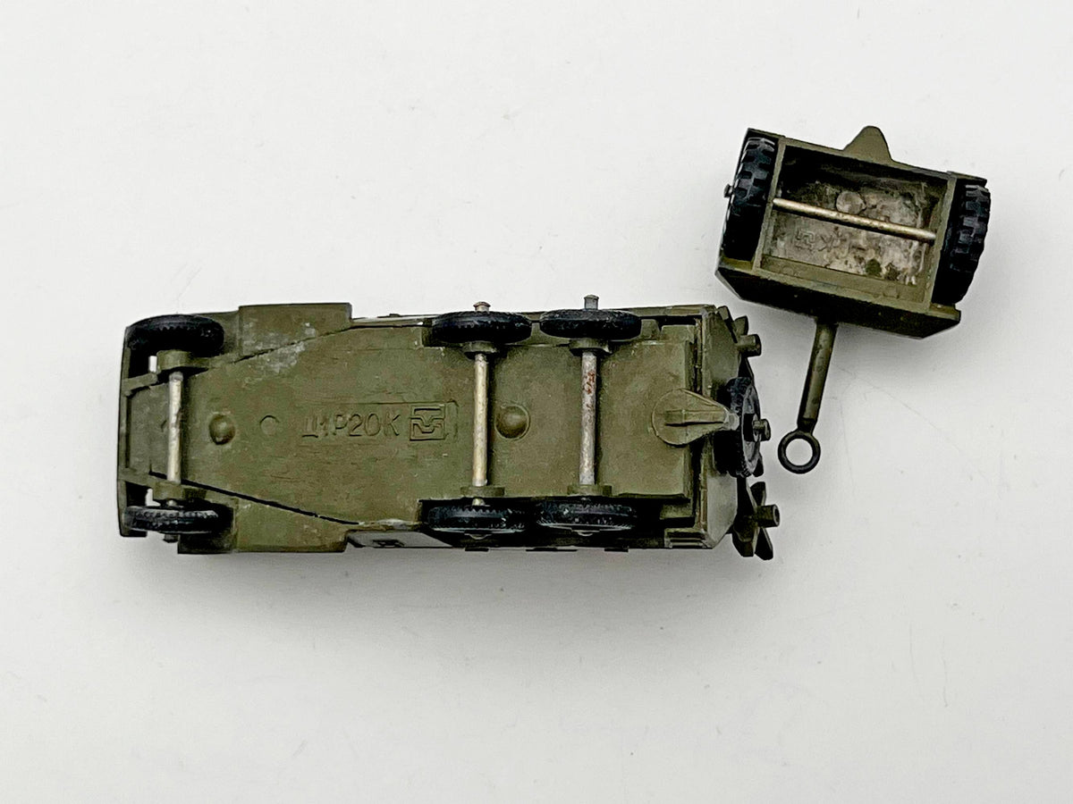 Vintage Soviet Diecast BTR-152 Anti-Tank Rocket Launcher Vehicle with Trailer Toy USSR 1980s | Tula Cartridge Works TPZ