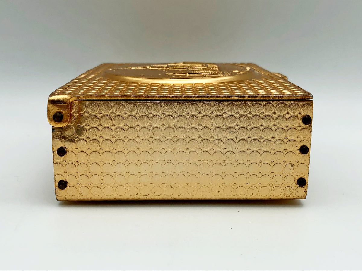 Vintage Cigarette Case Moscow State University |  Wood Aluminum Trinket Box Soviet Tobacciana USSR