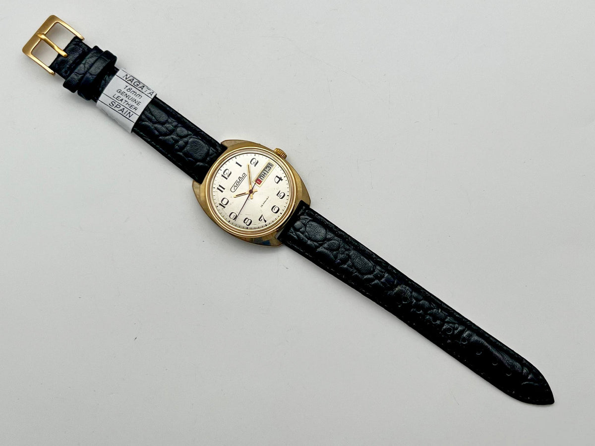 Vintage SLAVA 2428 AU 5 Soviet Mechanical Watch | Gilding  Wristwatch USSR Watch