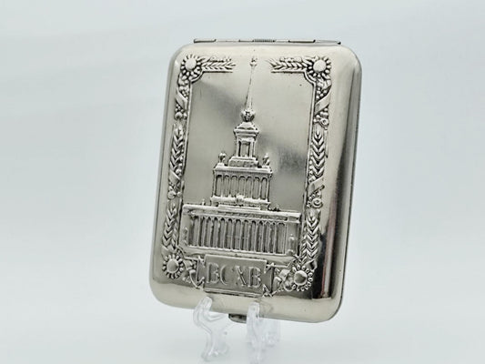 Vintage VSHV Pavilion Cigarette Case | Moscow Exhibition Pocket Box Soviet Tobacciana USSR