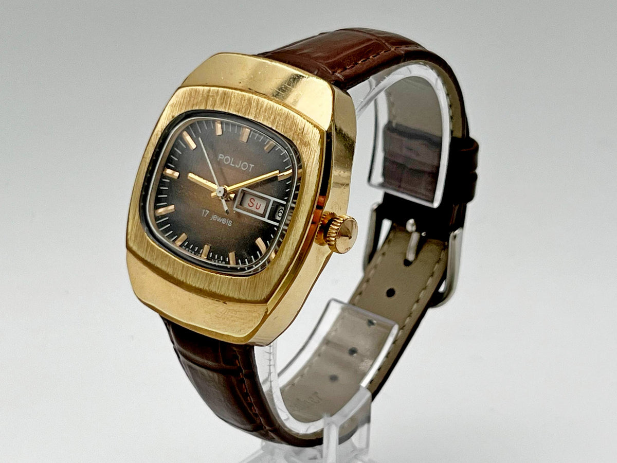 Vintage Poljot 2628.H AU 10 Soviet Mechanical Watch | Gilding  Wristwatch USSR Watch