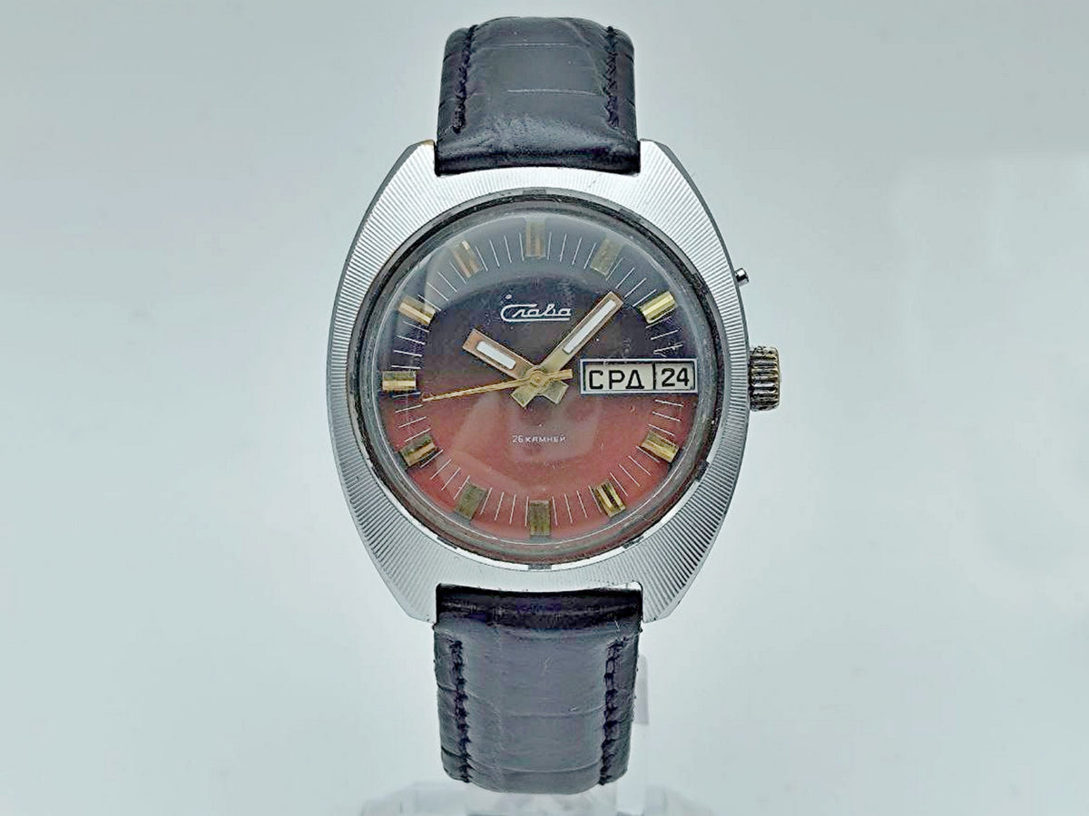 Vintage SLAVA 2428 Soviet Mechanical Watch | Wristwatch USSR Watch