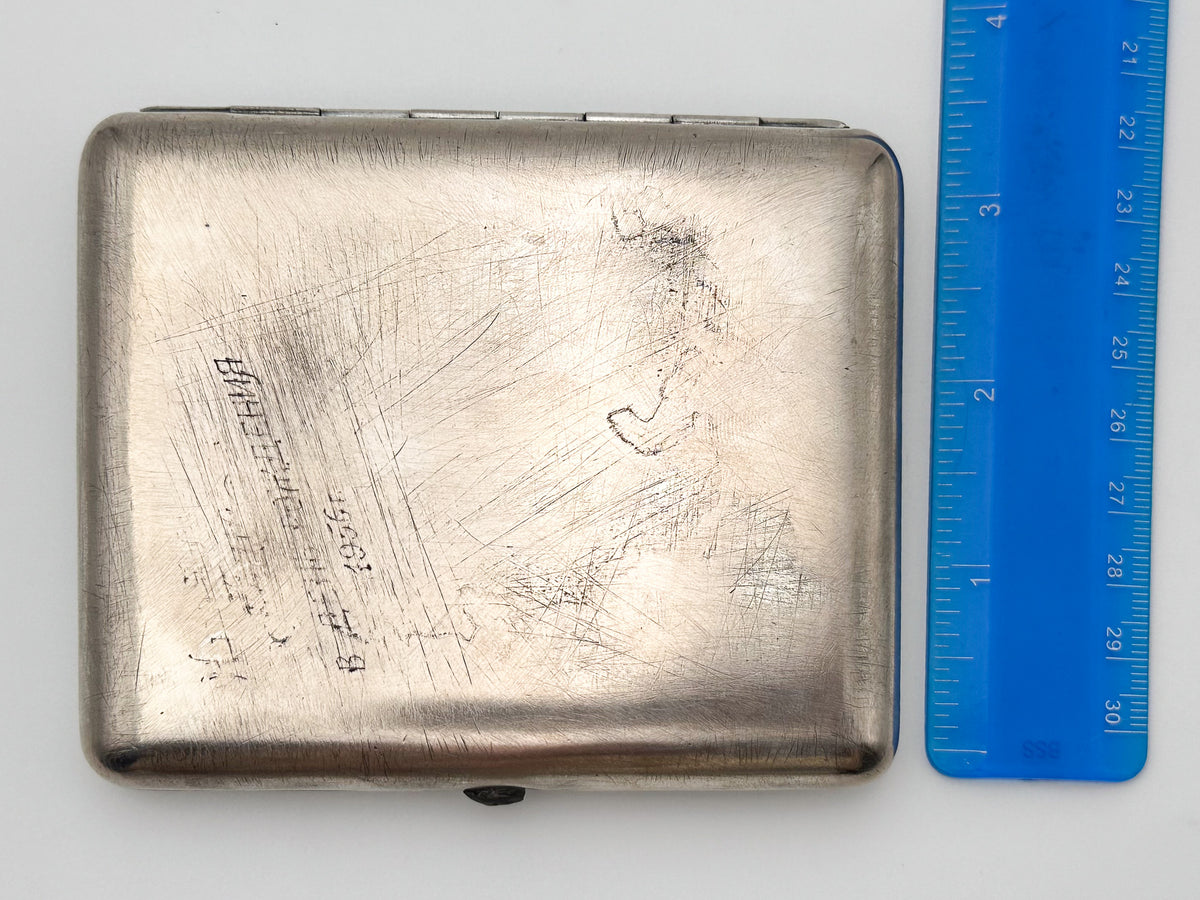 Cigarette Case Hunters at a Rest Vintage Soviet | Perov Metallodetal Melchior Tobacciana USSR