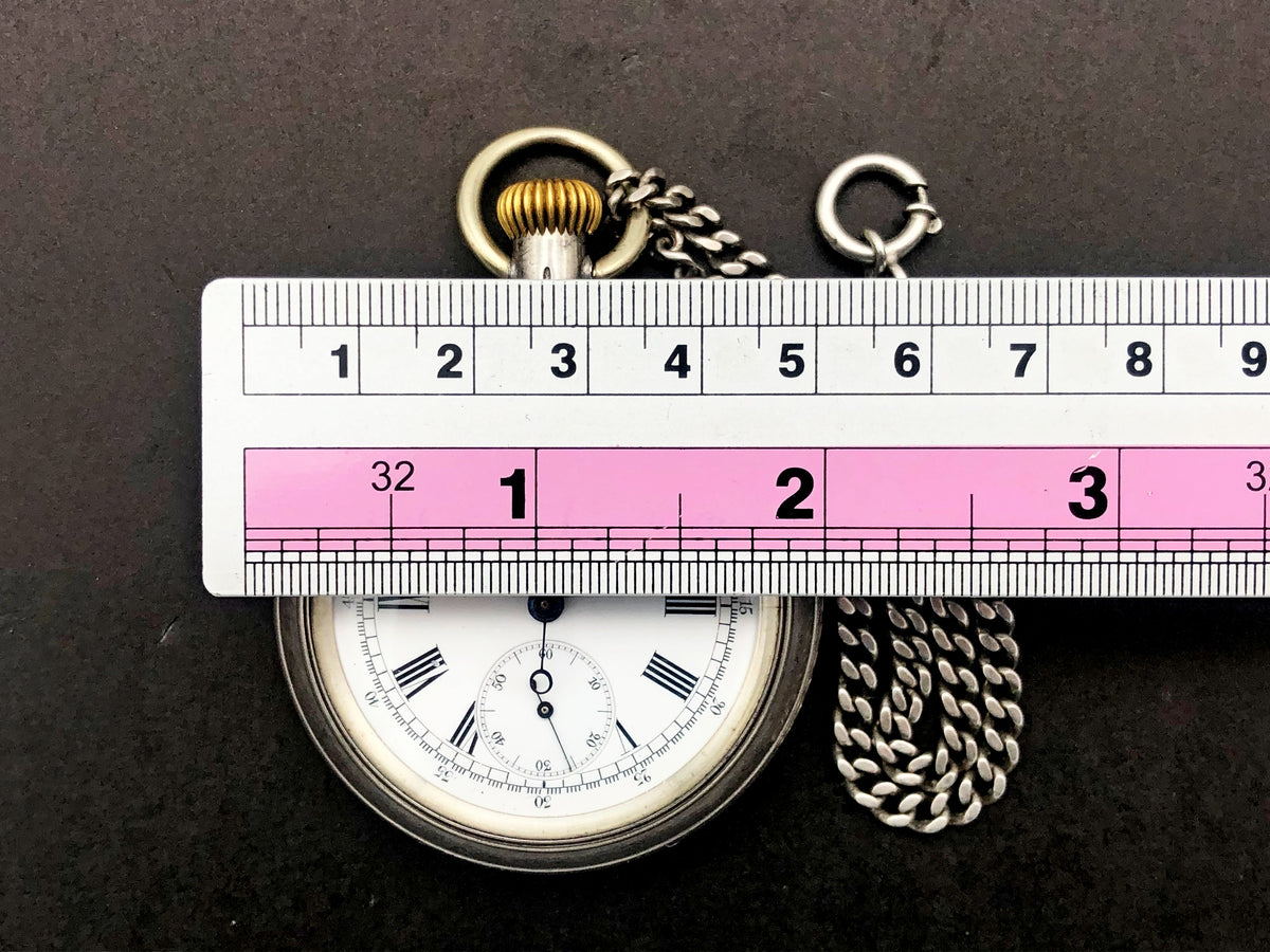 Vintage Swiss Chronograph Pocket Watch – Silver 84 / 0.875, Russian Empire Export (c. 1890s)