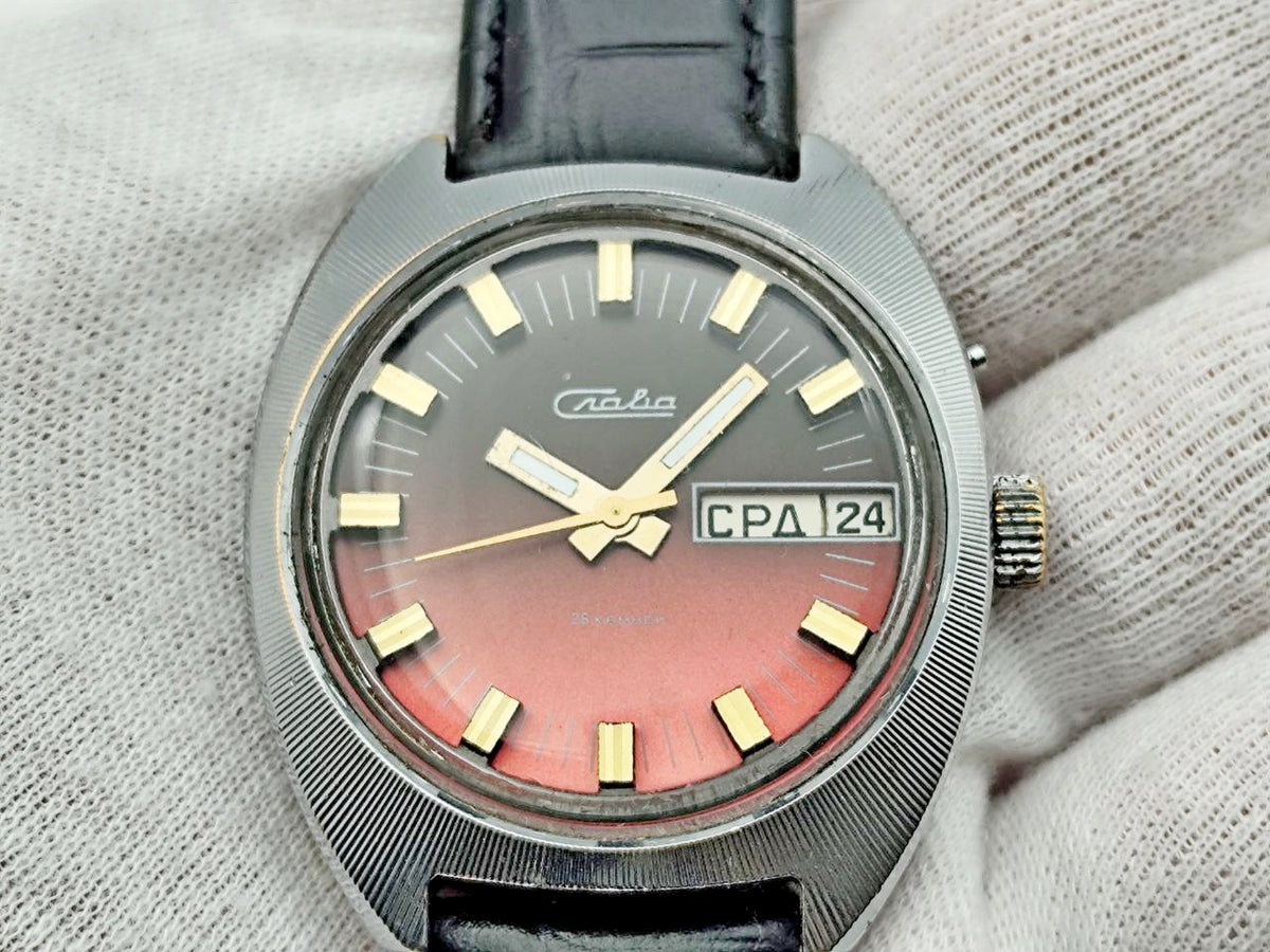 Vintage SLAVA 2428 Soviet Mechanical Watch | Wristwatch USSR Watch