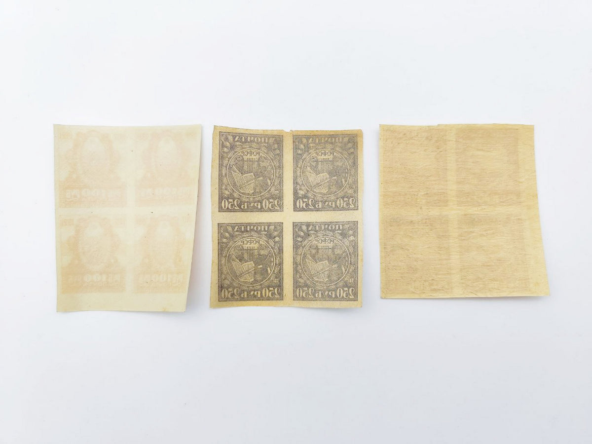 1917–1921 RSFSR Postage Stamps Collection | Vintage Early Soviet Stamp Quarter Blocks & Singles Set of 18 MH