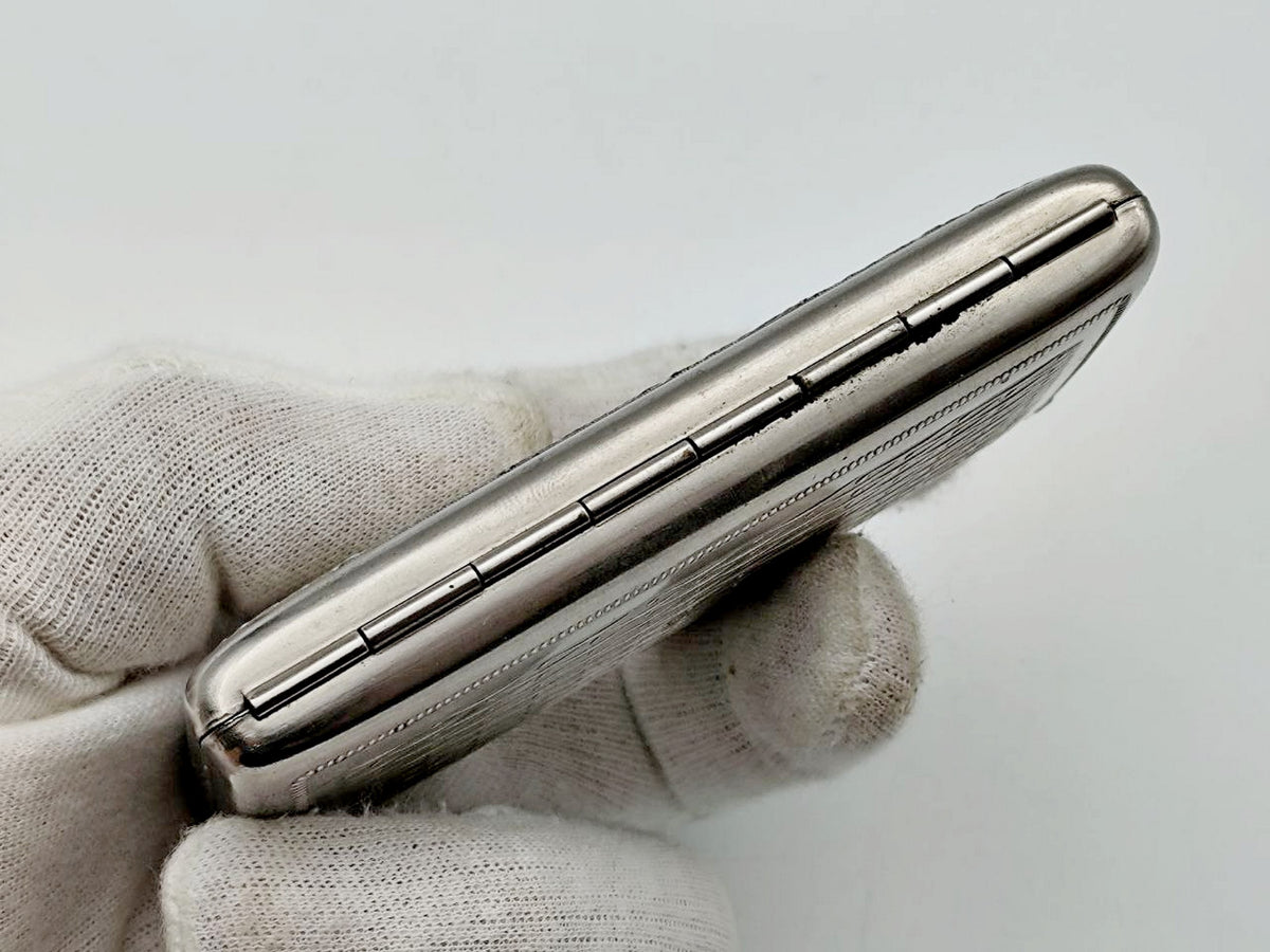 Vintage Leningrad Rostral Columns Mini Cigarette Case | Lenemalier Pocket Box Soviet Tobacciana USSR