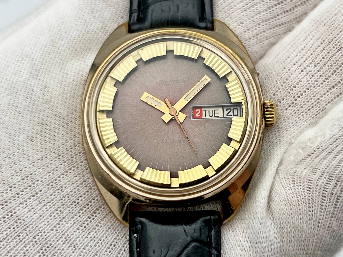 Vintage SLAVA 2428 AU Soviet Mechanical Watch | Gilding  Wristwatch USSR Watch