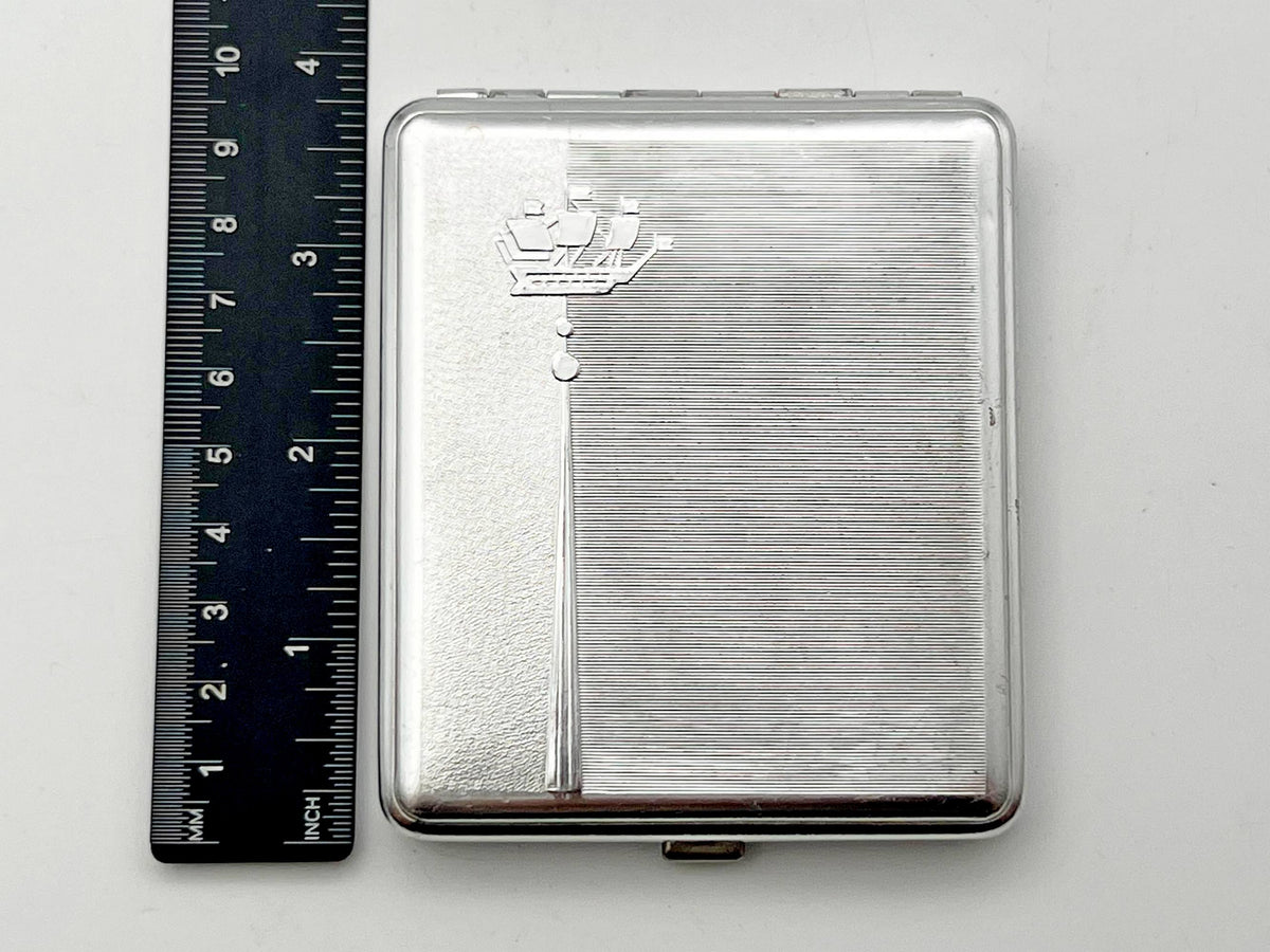 Vintage "Leningrad Ship" Soviet Cigarette Case | USSR Admiralty Sailing Boat Guilloche Metal Tobacciana Souvenir