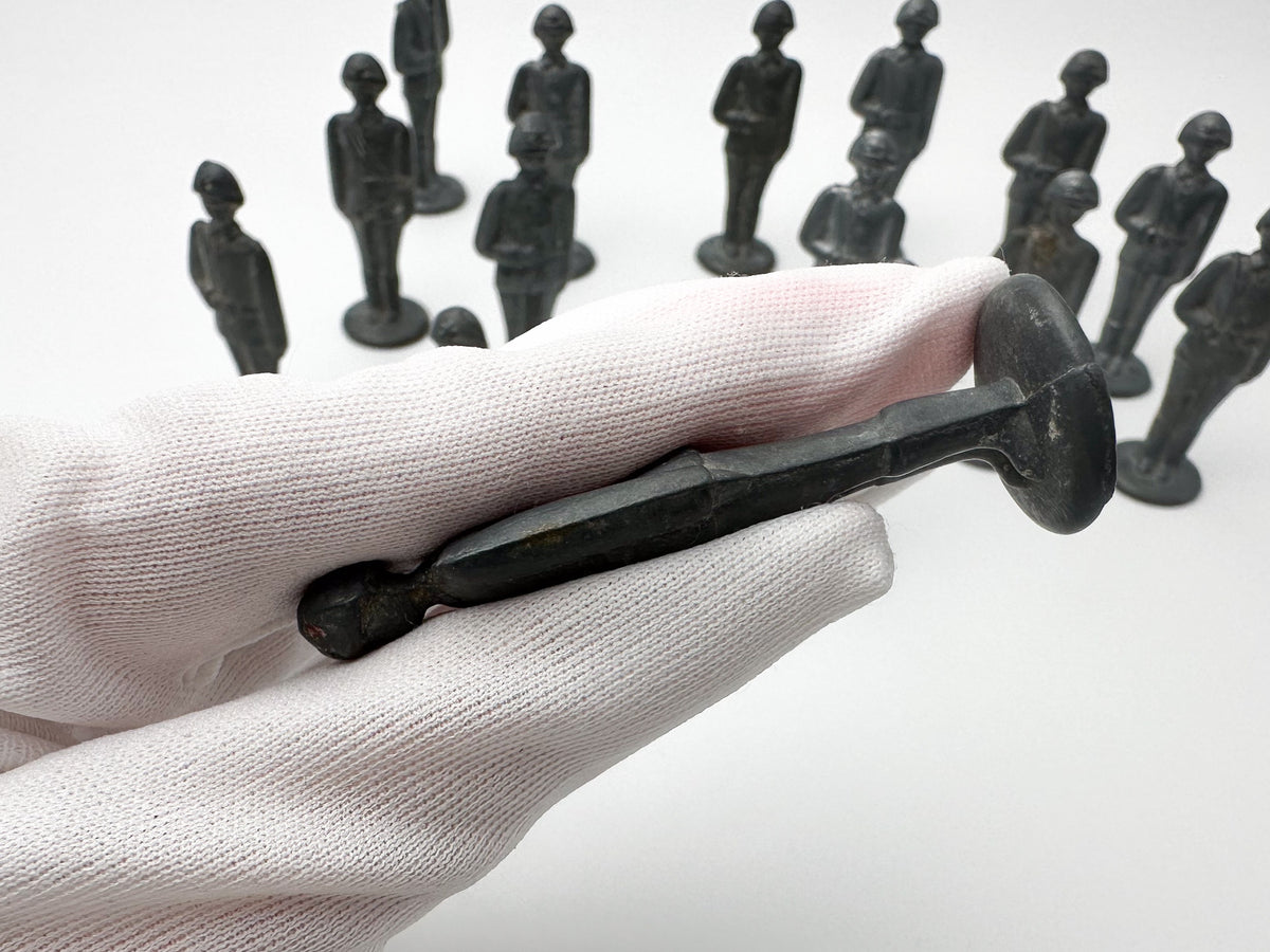 Vintage Soviet Metal Toy Soldiers "Stolbiki" Army Lot | USSR Cast Figures Parade Set of 15