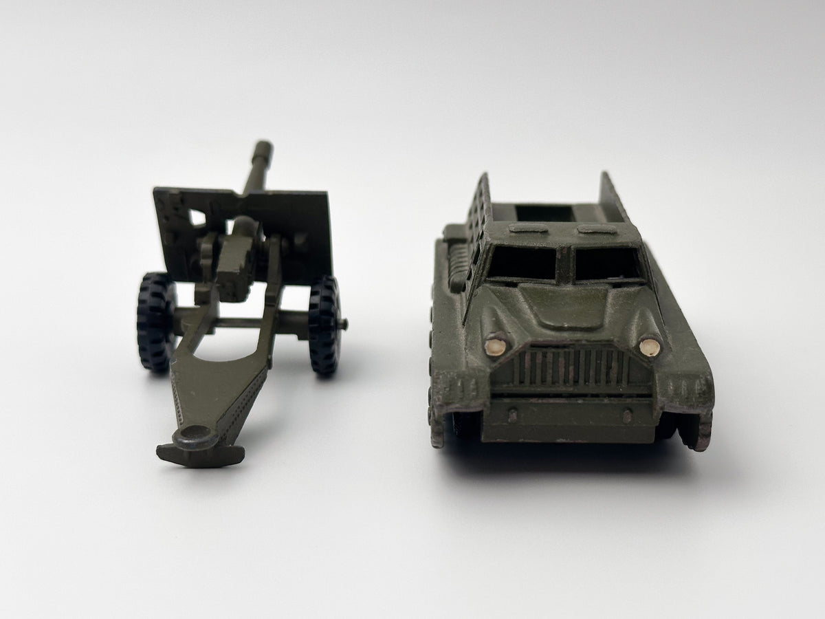 Vintage Soviet Diecast Military Toy Tractor with Anti-Tank Gun USSR 1980s | Tula Cartridge Works TPZ
