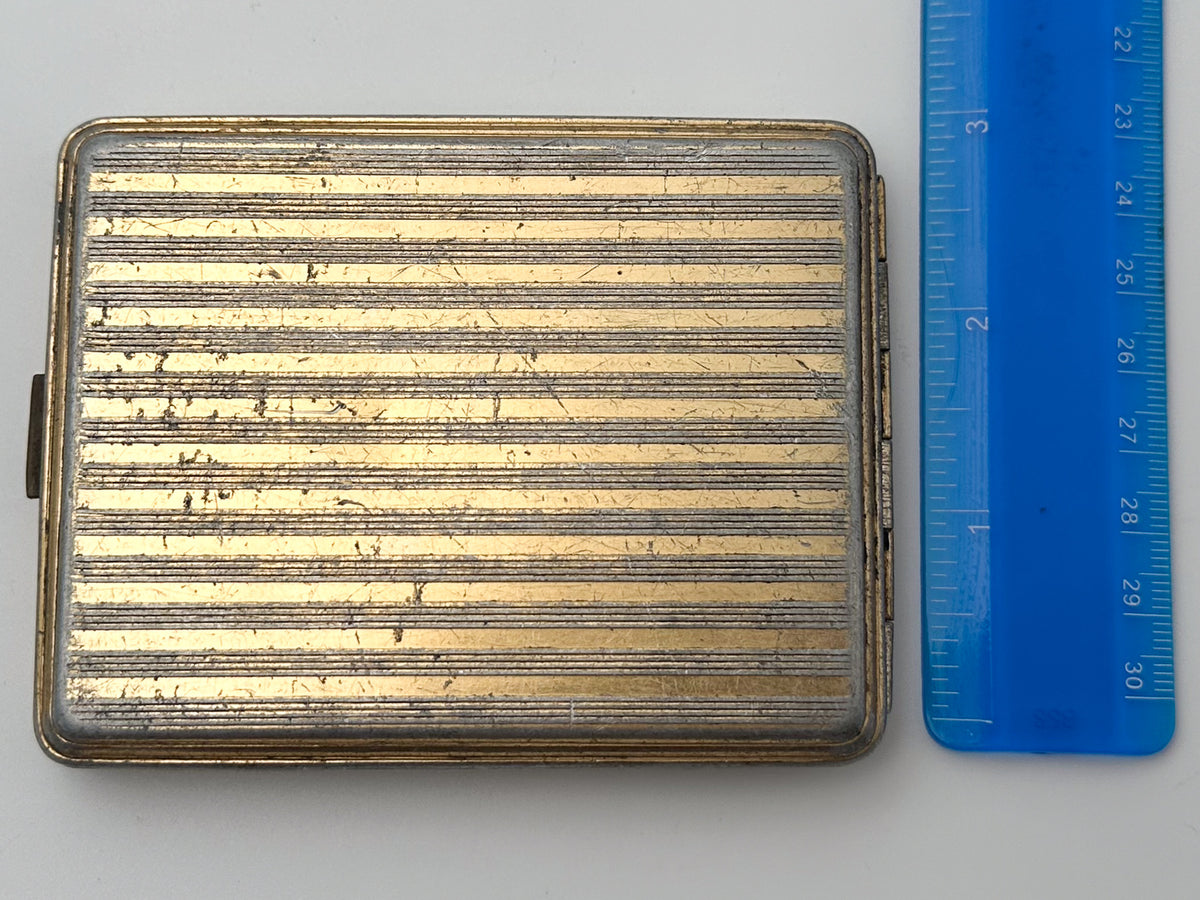 Vintage "Speed Skater" Soviet Cigarette Case | Rare Mosshamp Artel USSR Sports Embossed Metal Tobacciana
