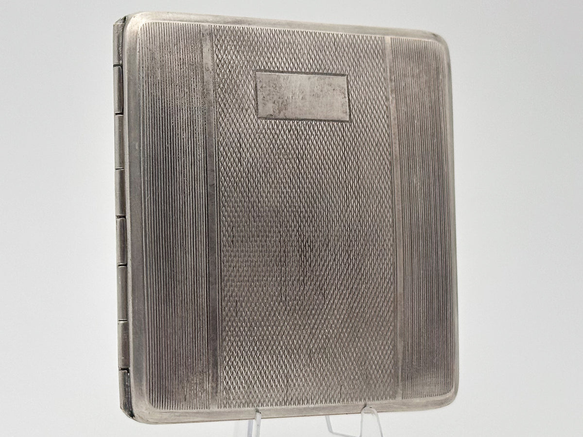 Vintage OES Pisek Geometric Guilloche Cigarette Case | Rare Czechoslovak Power Union Metal Tobacciana