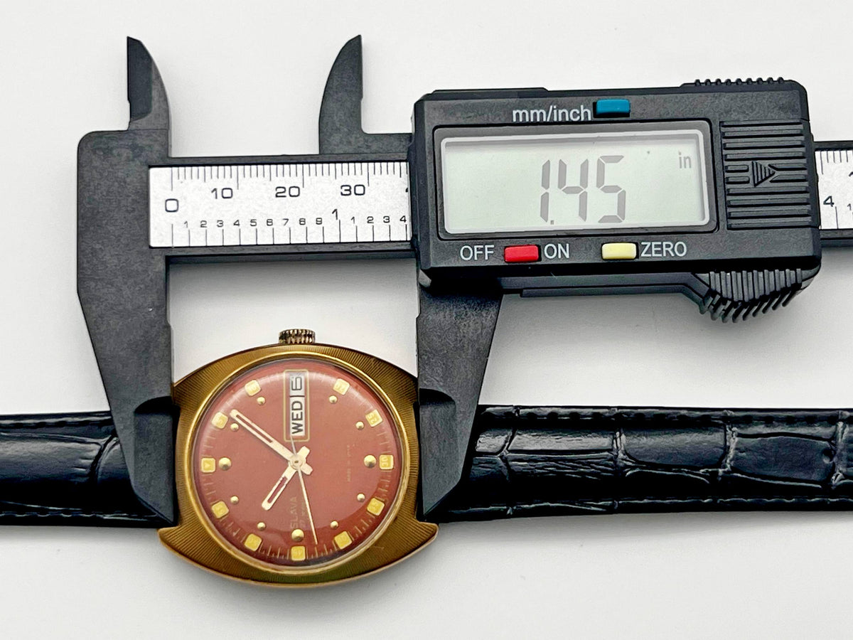 Vintage SLAVA 2427 AU 10 Self-Winding Soviet Mechanical Watch | Gilding  Wristwatch USSR Watch
