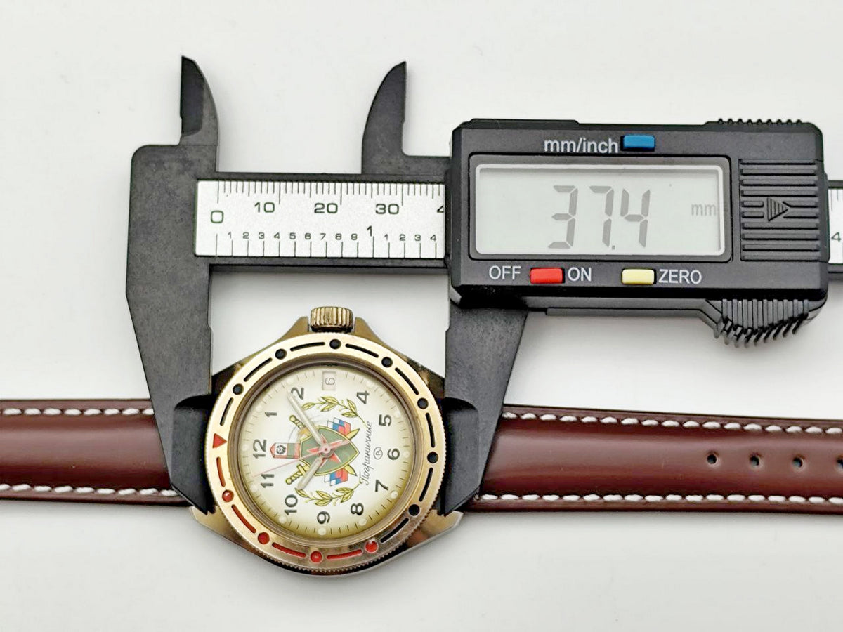 Vintage WOSTOK Komandirskie 2414A Pogranichnie Watch VOSTOK | Post-USSR Border Guard Calendar 17 Jewels Men's Wristwatch