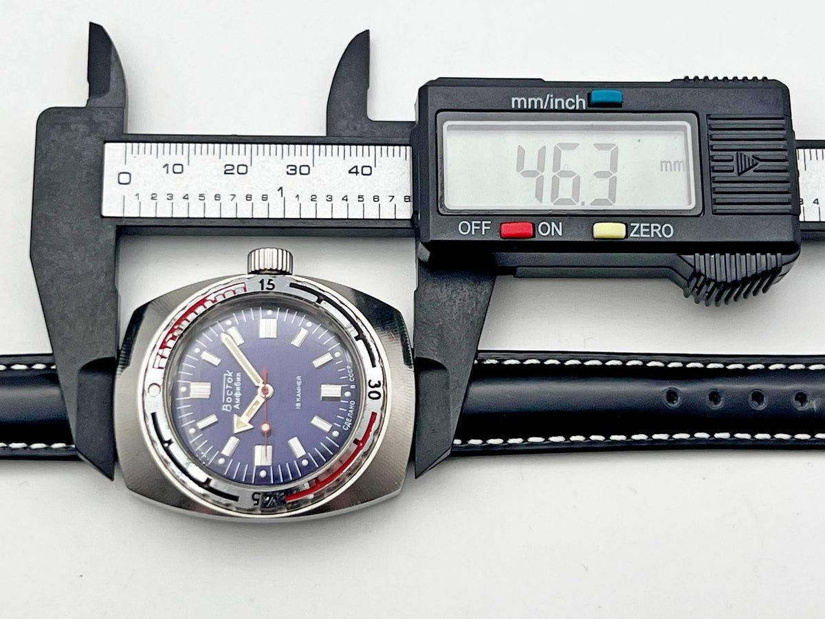 Vintage WOSTOK Amphibian Barrel 2209 Soviet Mechanical Watch VOSTOK | USSR Diver Blue Dial 18 Jewels 200m Men's Wristwatch