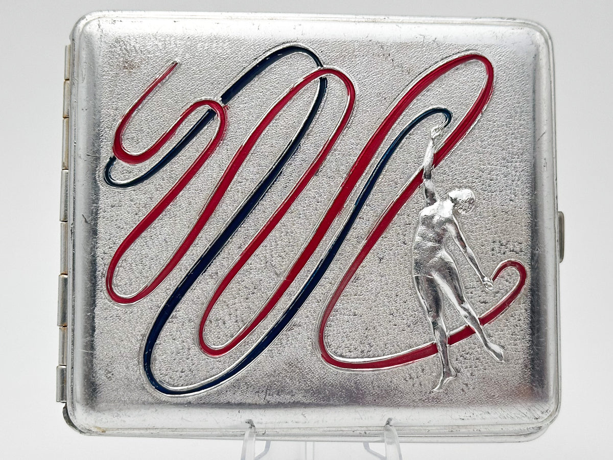 Vintage "Rhythmic Gymnast" Soviet Cigarette Case | Rare Lenemalier Artel USSR Sports Enamel Metal Tobacciana