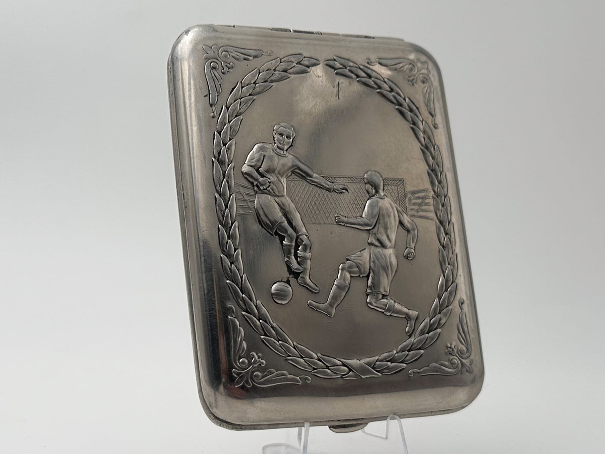 Cigarette Case Football Players Vintage Soviet | Soccer Match Mosshtamp Plant Tobacciana USSR
